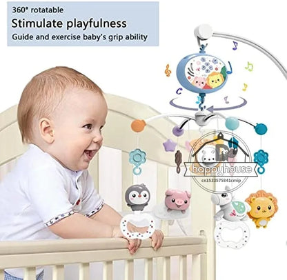 Baby Crib Mobile with Lights Music  Projection for Infants 0-6 Months Remote Control Crib Toys for Newborn Baby Mobile for Crib