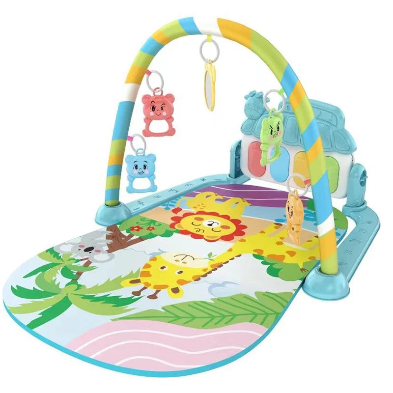 Baby fitness stand toy, newborn baby music, pedal piano, crawling mat, baby toy