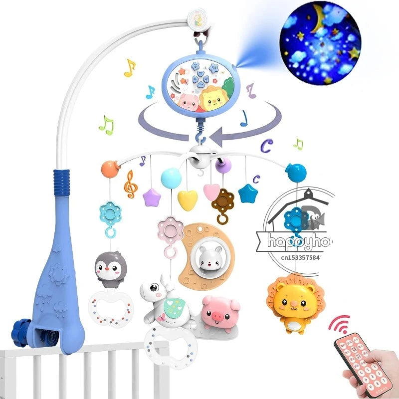 Baby Crib Mobile with Lights Music  Projection for Infants 0-6 Months Remote Control Crib Toys for Newborn Baby Mobile for Crib