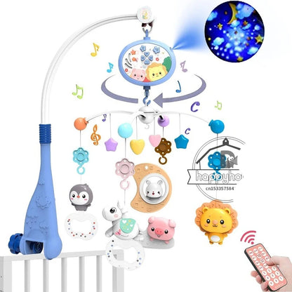 Baby Crib Mobile with Lights Music  Projection for Infants 0-6 Months Remote Control Crib Toys for Newborn Baby Mobile for Crib