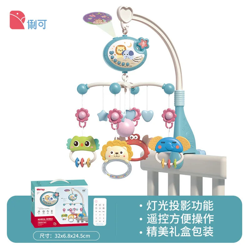 Baby Crib Mobile with Lights Music  Projection for Infants 0-6 Months Remote Control Crib Toys for Newborn Baby Mobile for Crib