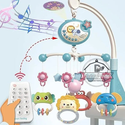 Baby Crib Mobile with Lights Music  Projection for Infants 0-6 Months Remote Control Crib Toys for Newborn Baby Mobile for Crib